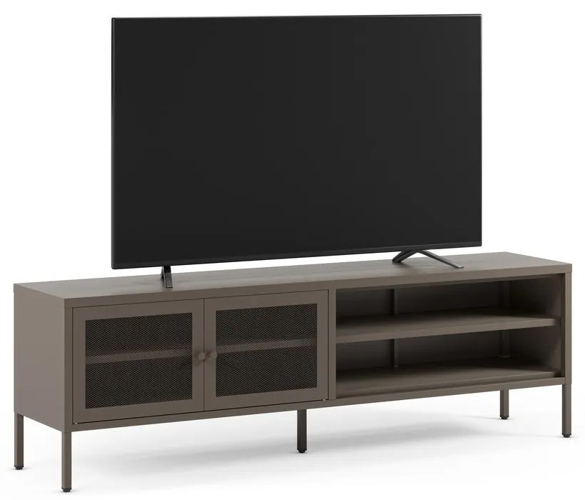 Szara metalowa szafka pod TV 160x50x35 cm Fayna – Marckeric