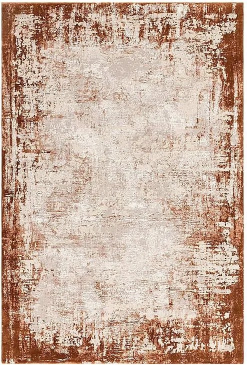 Dywan abstrakcyjny - 200x290cm - pomarańczowy, kremowy - Kuza Border