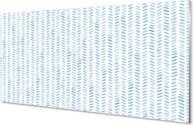 Szkło do Kuchni na Ścianę Niebieska Jodełka