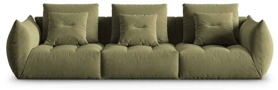 Jasnozielona aksamitna sofa 332 cm Bloom – Micadoni