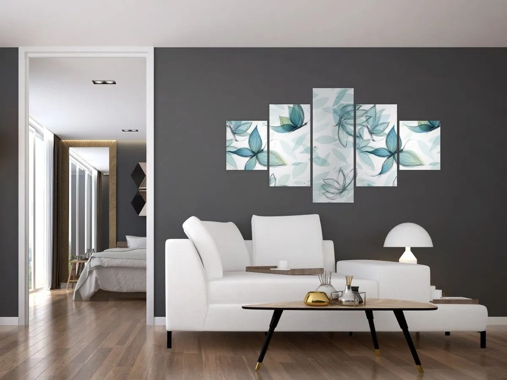 Obraz - Niebieskie motyle (125x70 cm)