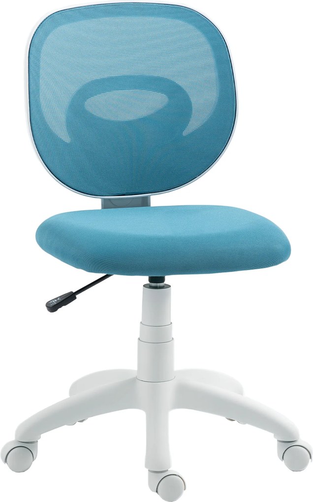 HOMCOM Krzesło biurowe ergonomiczne krzesło biurkowe z oparciem w kształcie C, regulowane, niebieskie