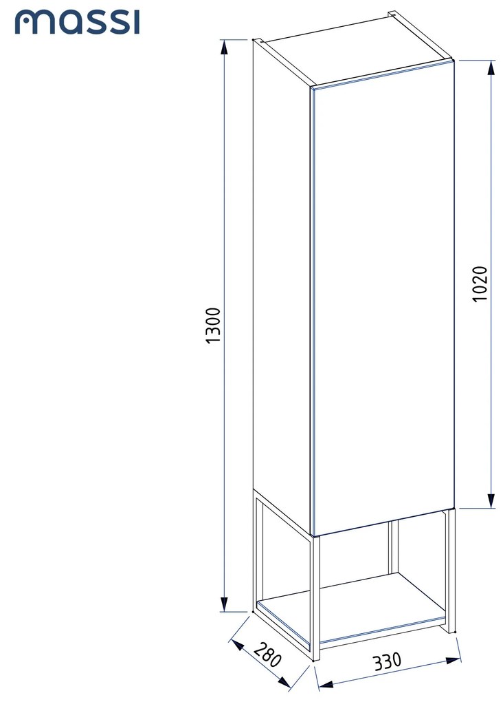 Szafka łazienkowa słupek wiszący zielony loftowy 33 x 28 cm VALO