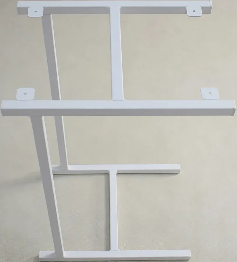 Minimalistyczny stolik pomocniczy biały + beton - Liros 5X