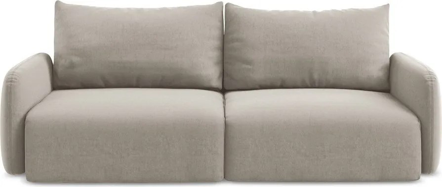 Szarobrązowa aksamitna rozkładana sofa ze schowkiem 238 cm Kalena – Makamii