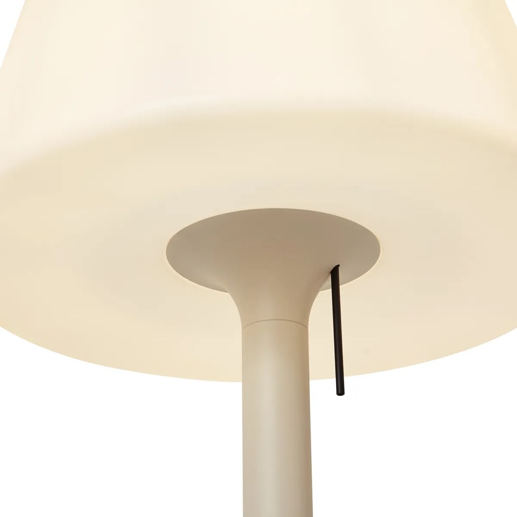Zewnetrzna Nowoczesna lampa podłogowa zewnętrzna beżowa z białym kloszem IP44 - Big Virginia Nowoczesny Oswietlenie zewnetrzne