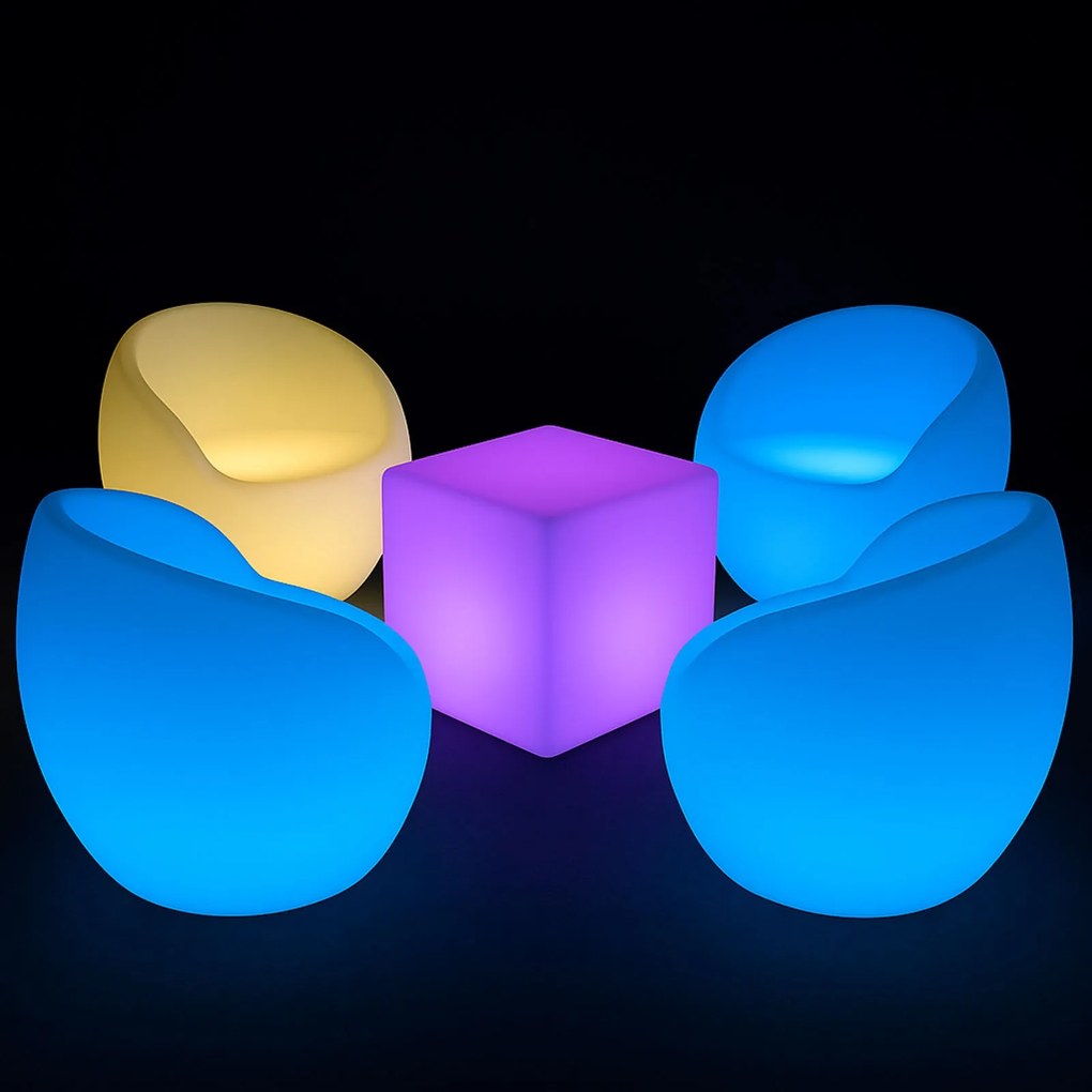 Podświetlany taboret LED, 30 x 30 x 30 cm
