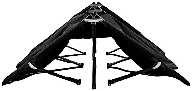 Czarny dwuosobowy leżak składany N8-R50