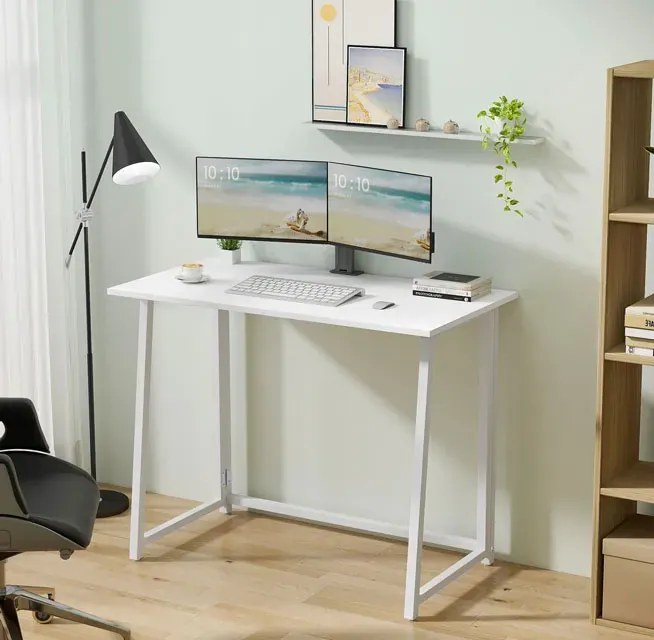 Białe minimalistyczne biurko składane M3-D77