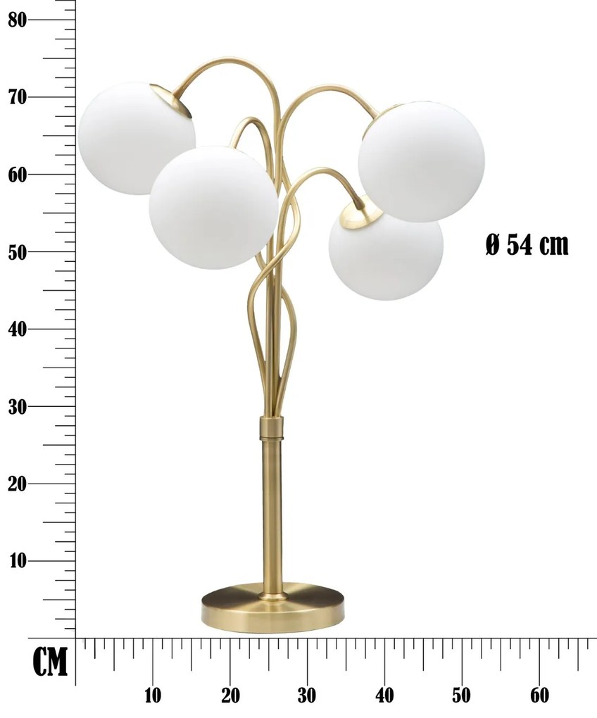 Lampa biurkowa z 4 kulami GLAMY, wys. 74 cm