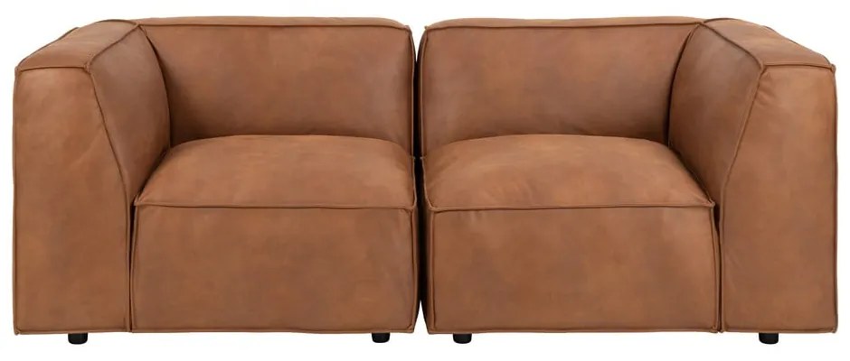 Koniakowa sofa z imitacji skóry 208 cm Fairfield Kentucky – Bonami Selection