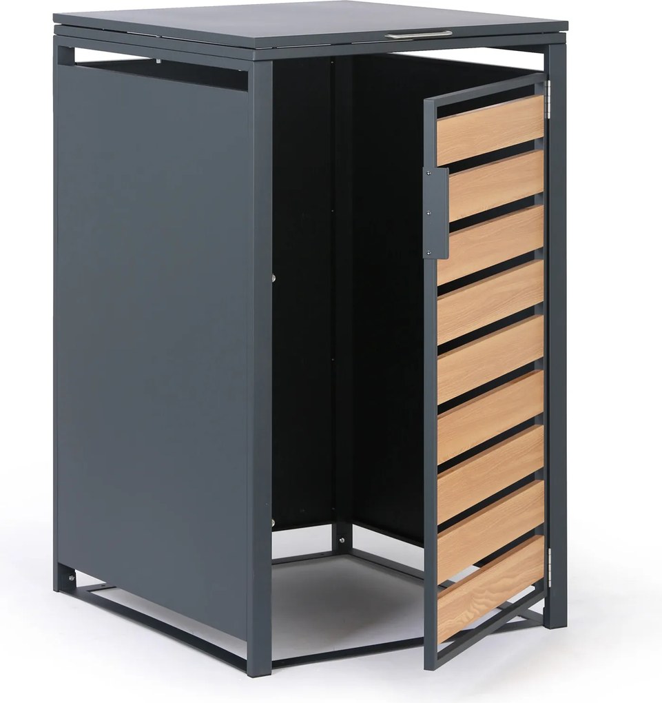 Wiata na pojemnik na odpady 240 l, 1160 x 695 x 800 mm, dekor drewna