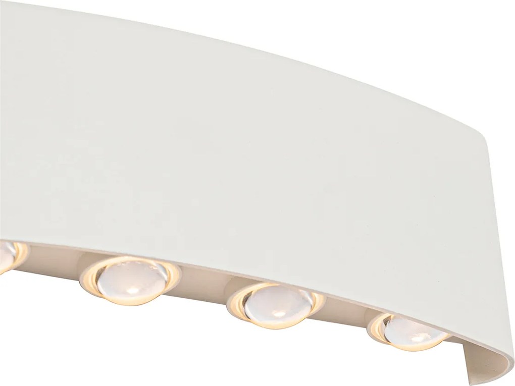 Lampa ścienna zewnętrzna biała z LED 10-punktowa IP54 - Silly