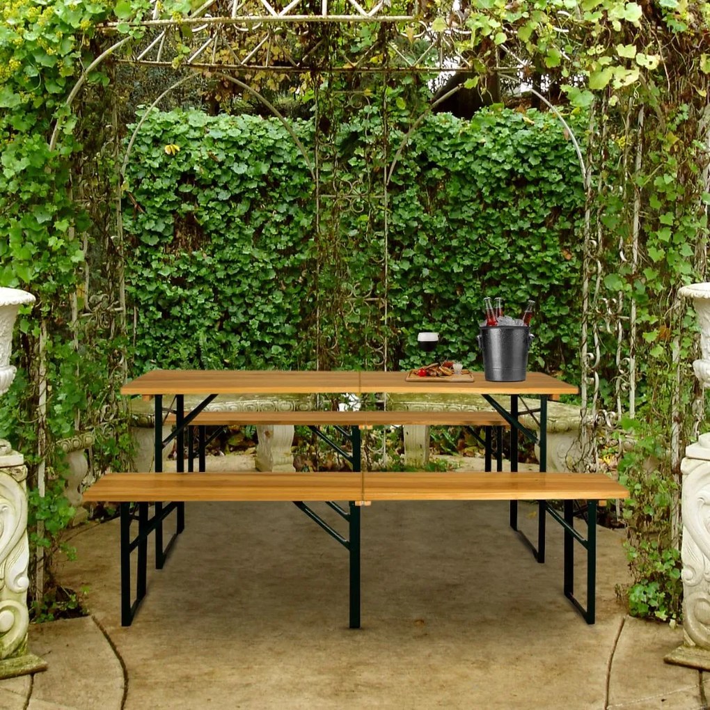 Jurhan Składany zestaw piwny MAXI, 220cm, naturalny brąz