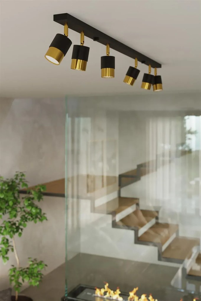 Listwa oświetleniowa NERO 2 czarna/złoty SOLLUX LIGHTING