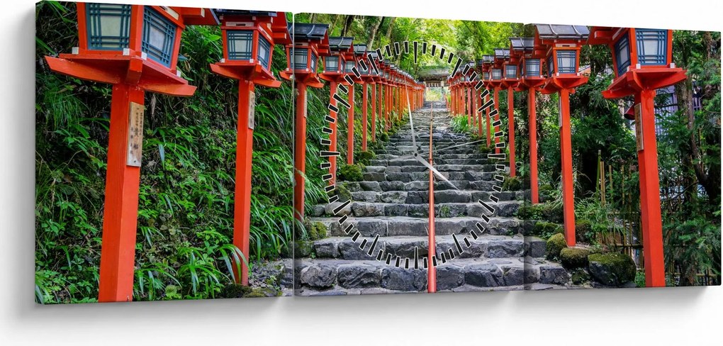 Obraz - Sanktuarium Kifune (z zegarem) (90x30 cm)