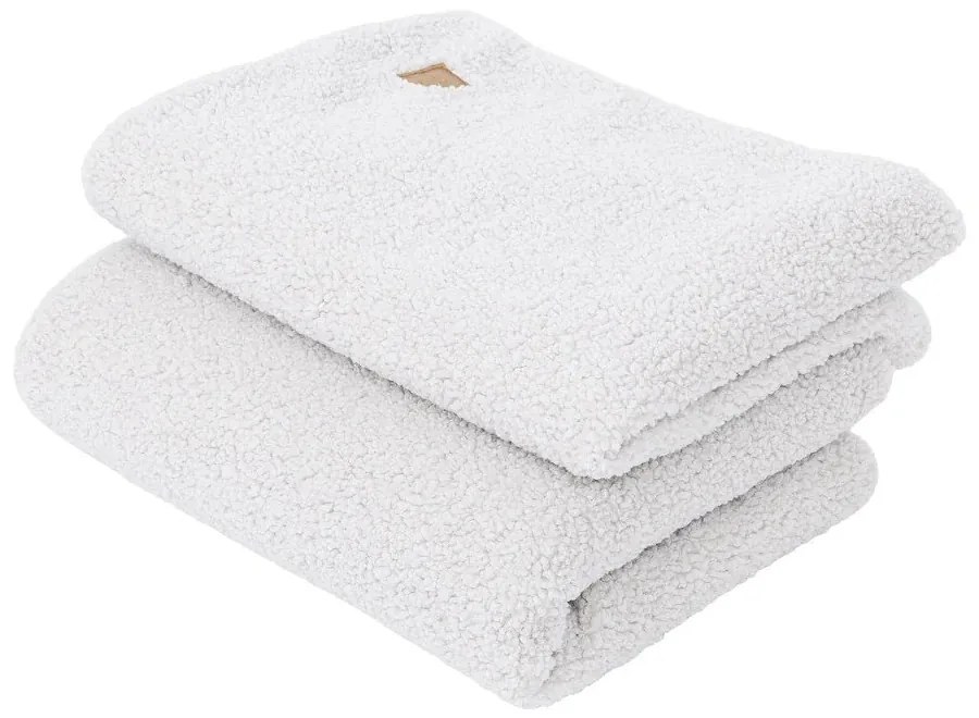 Biały koc dziecięcy z materiału sherpa 100x77 cm – Meowbaby