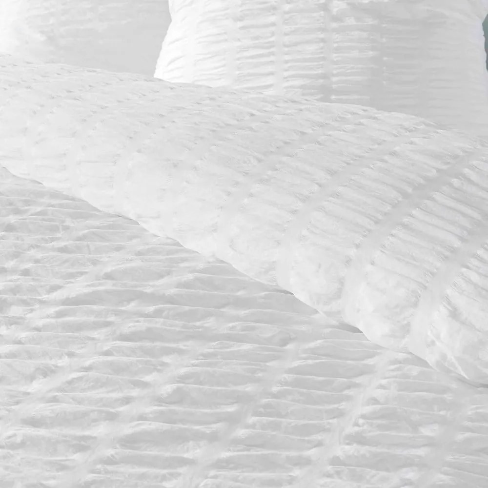 Biała pościel jednoosobowa z kory 140x200 cm Plissia – douceur d'intérieur