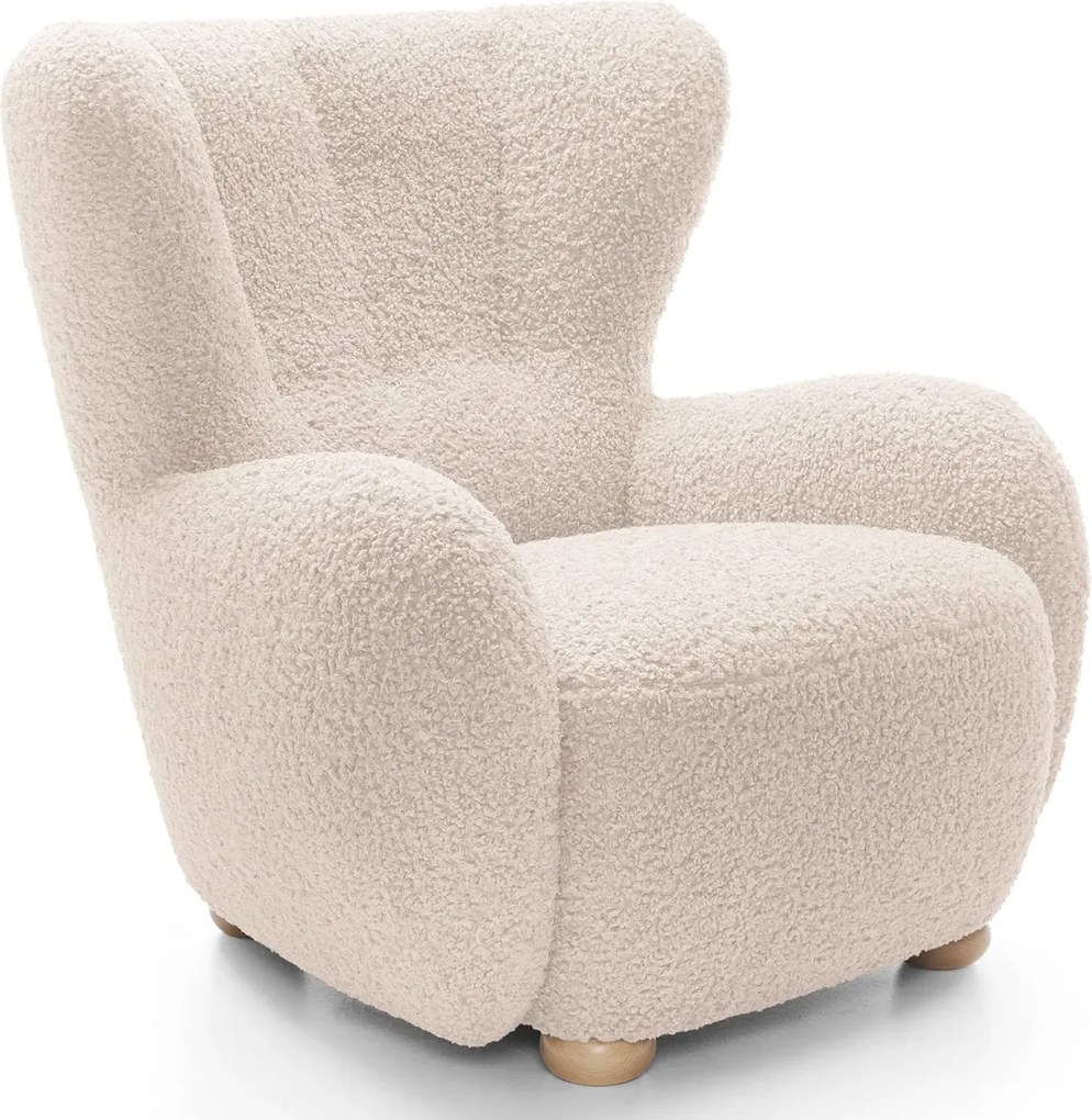 Kremowy skandynawski fotel włochacz K1-N12