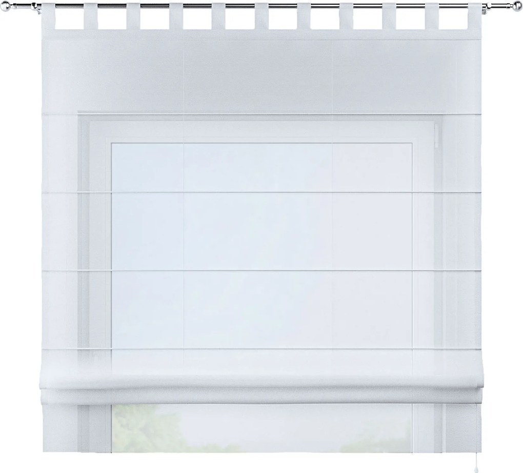 Roleta woalowa Bolonia kolor biały tkanina półprzezroczysta, połyskliwa