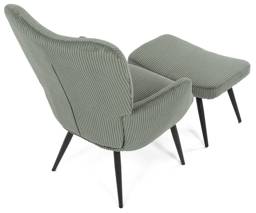 Fotel relaksacyjny z podnóżkiem L7285 GRN6,zielony