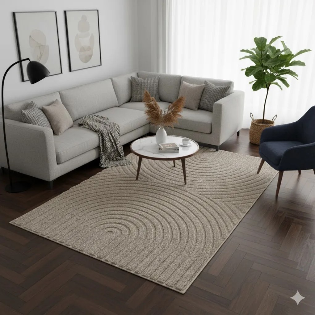 Dywan nowoczesny Art 3D Geometria beżowy 60 cm x 110 cm