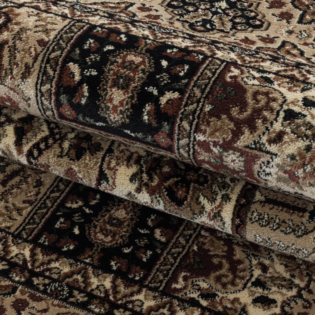 Dywan klasyczny Kashmir beżowo-czarny 160 cm x 230 cm