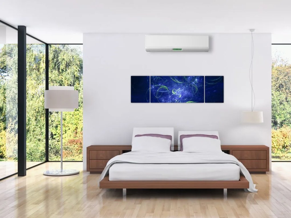 Obraz - niebieska abstrakcja (170x50 cm)