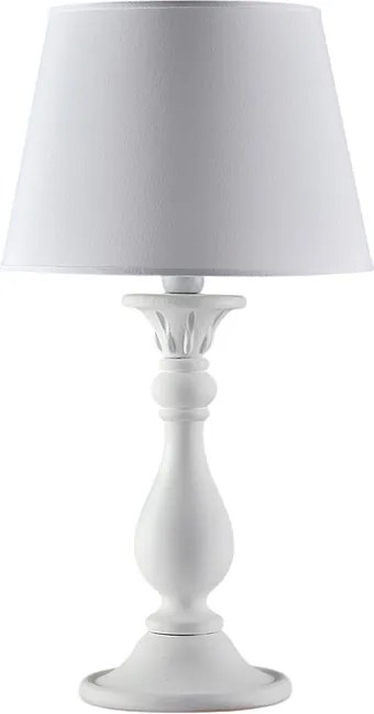 Lucca Shabby biała drewniana lampa 1 światło z abażurem dm.35 H.60 Ø35 BL271-LM-BCO