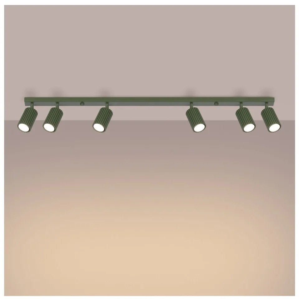 Zielona lampa punktowa 6,5x117 cm Gleam – Sollux
