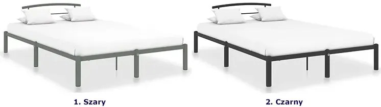 Czarne metalowe łóżko w stylu loftowym 140x200 cm - Mohn