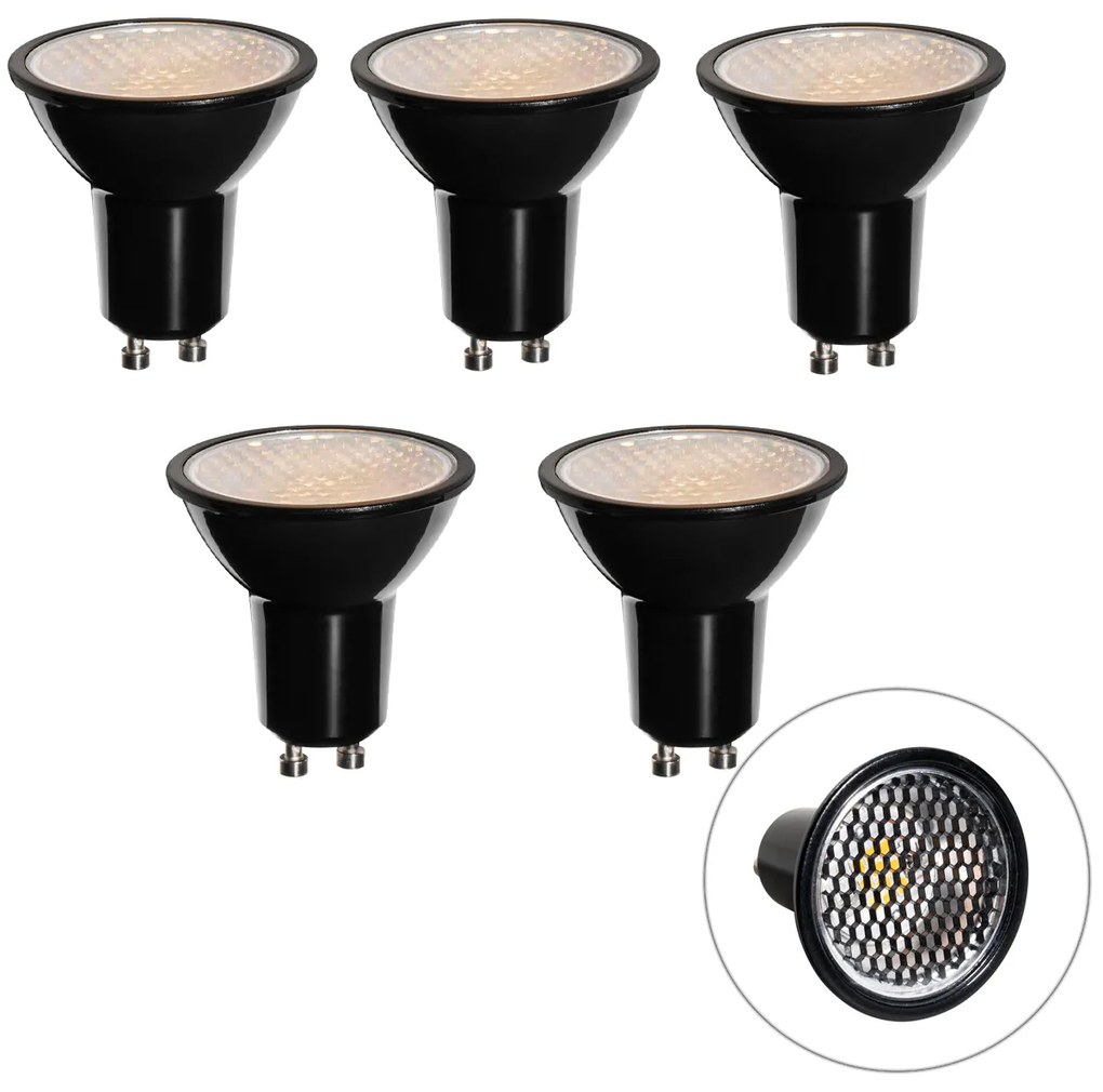 Zestaw 5 ściemnialnych żarówek LED GU10 50mm z efektem plastra miodu 6W 400 lm 3000K