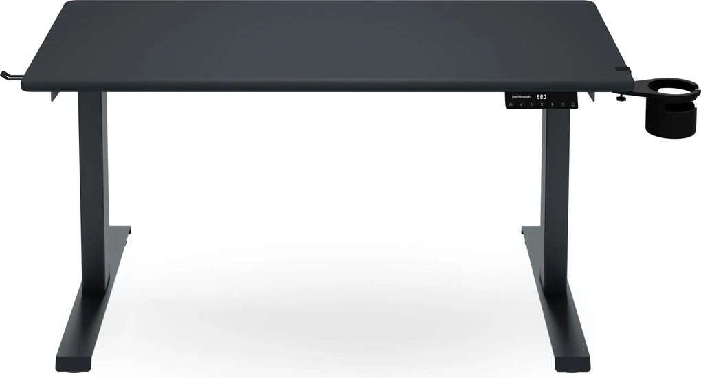 Biurko elektryczne z regulacją wysokości ergonomiczne antracytowe,1200x600 mm: ARIA