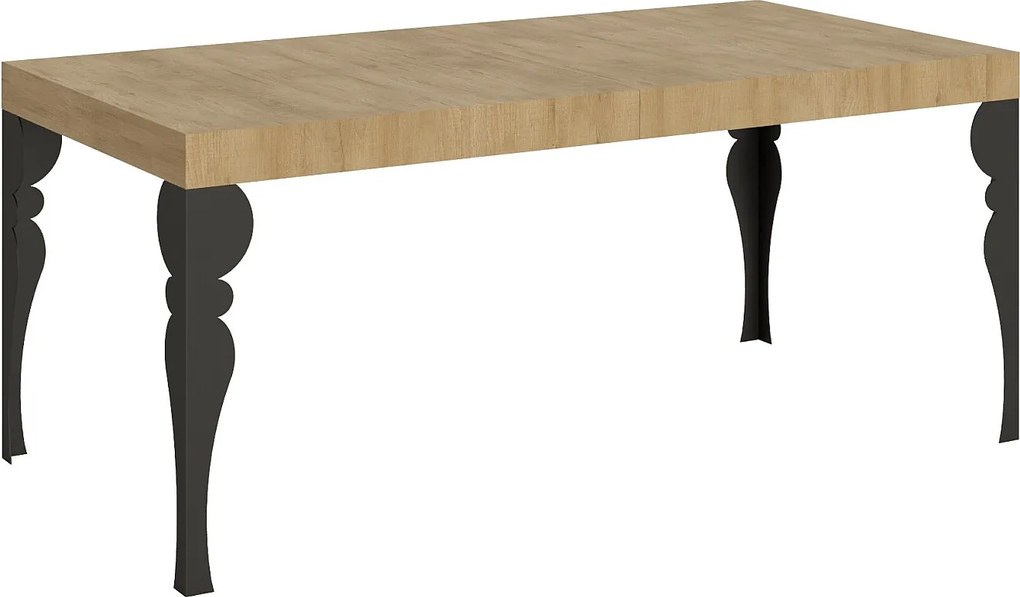 Stół rozkładany 200/304x90 cm Paxon dąb naturalny nogi antracytowe
