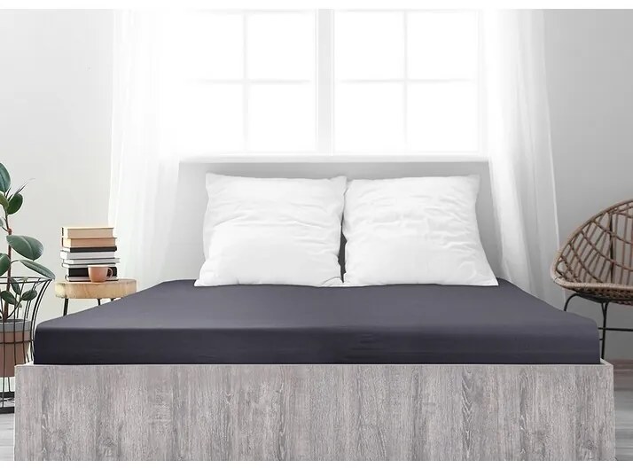 4Home prześcieradło jersey Ideal antracyt, 60 x 120 cm