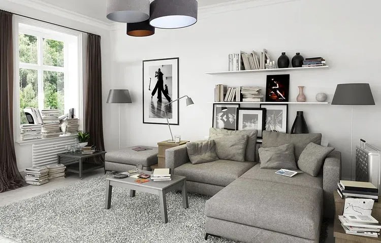 Welurowa plafoniada z 3 abażurami R7-F62