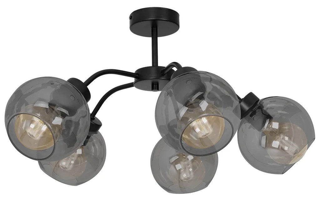 Lampa sufitowa, 5 kloszy kule SOFIA SMOKED 5xE27