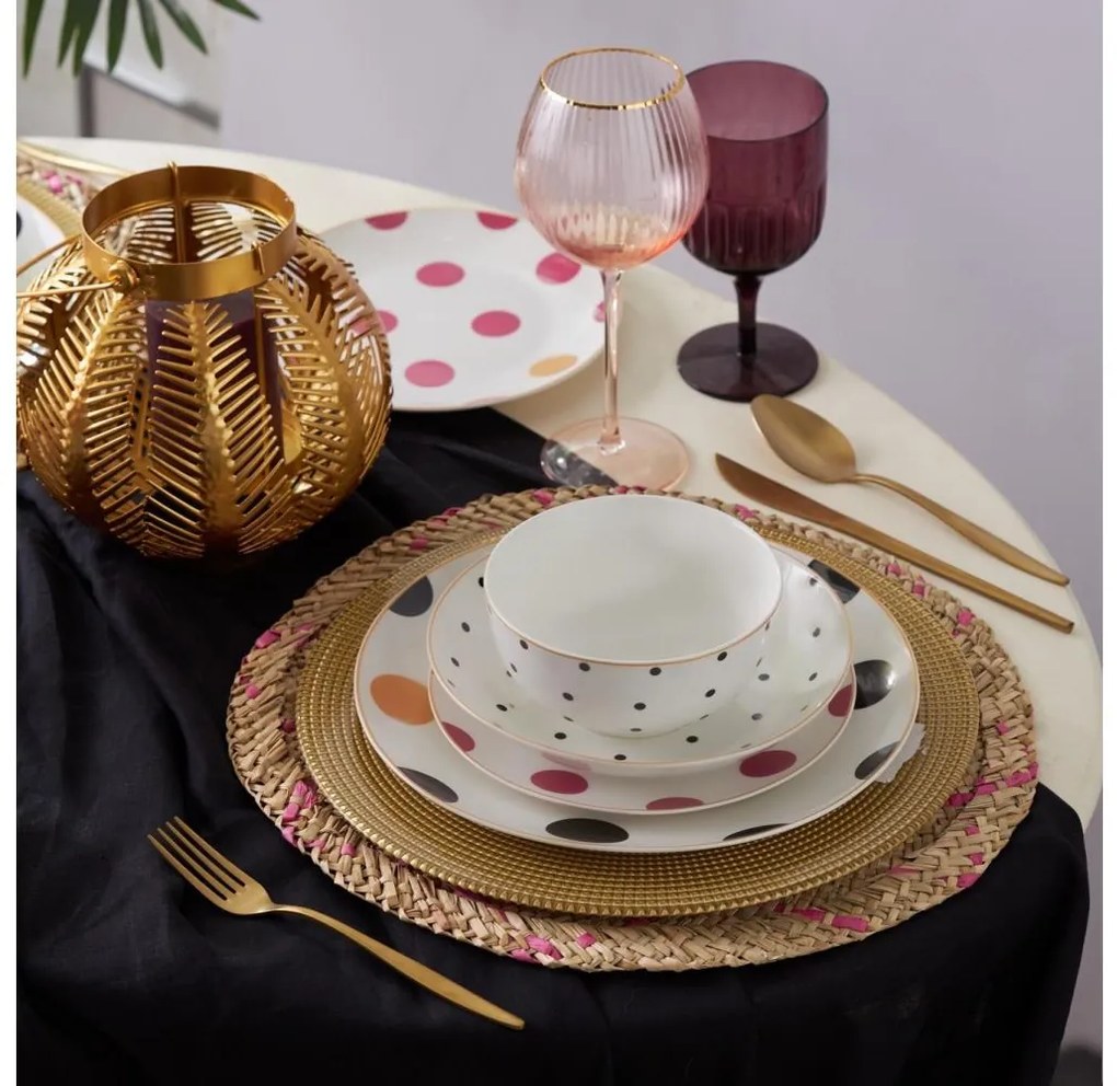 Zestaw obiadowy 24 szt. wielobarwny/porcelana