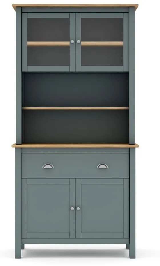 Szarozielony kredens z litego drewna sosnowego 90x180,5x40 cm Misti – Marckeric