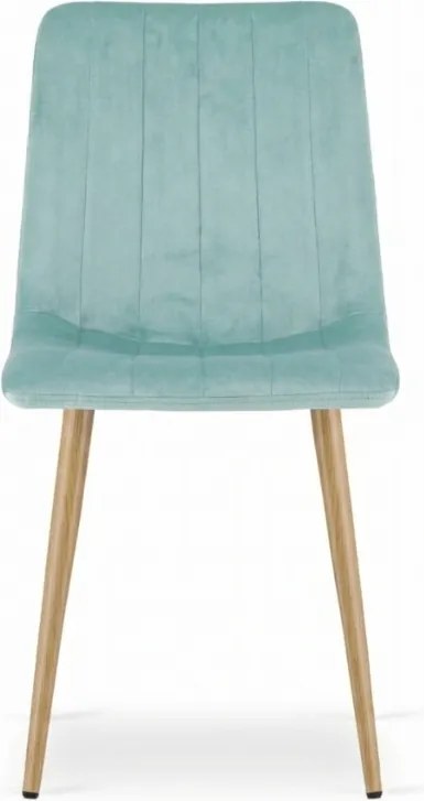 Miętowe welurowe krzesło LAVA AQUA MINT