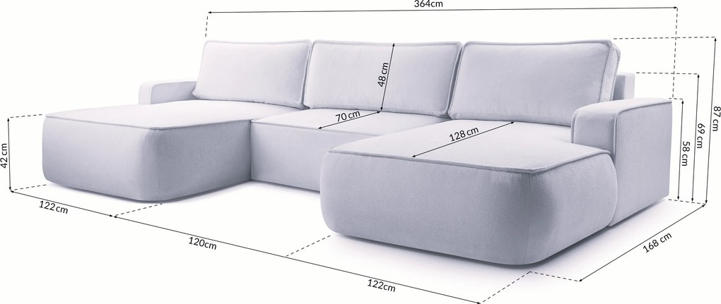 Masseno Narożnik SOLO z funkcją spania i pojemnikiem na pościel Narozniki U, Rozkładana sofa - Zielony, GERRA 50