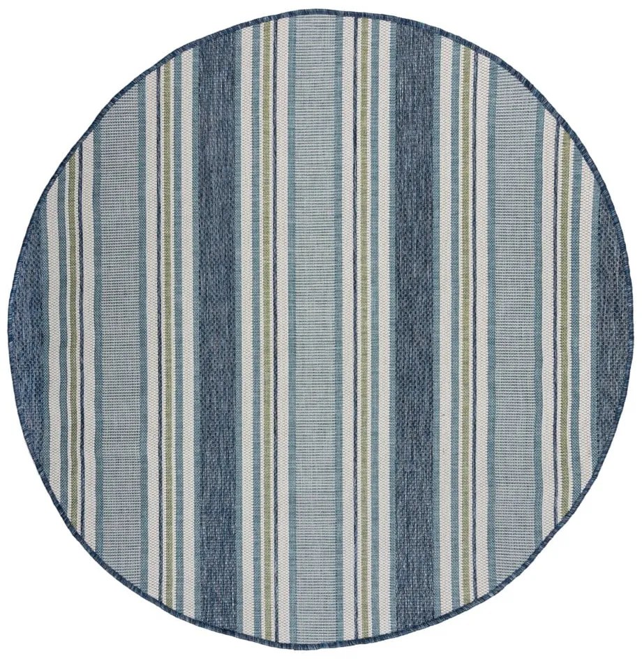 Zielononiebieski okrągły dywan odpowiedni na zewnątrz ø 160 cm Roma Stripe – Flair Rugs