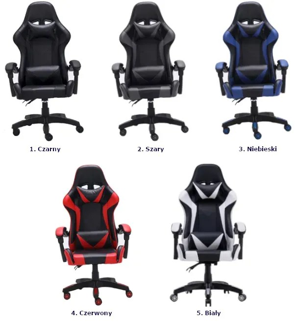 Niebieski fotel dla gracza z poduszkami B9-H19