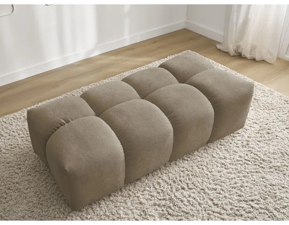 Szarobrązowy podnóżek z tkaniny szenilowej Everest – Bobochic Paris