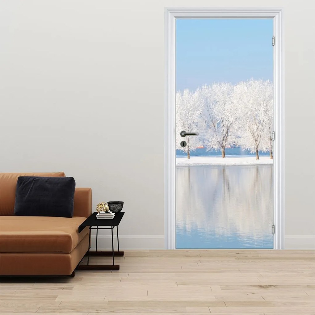 Fototapeta na drzwi - Zimowy krajobraz (95x205cm)