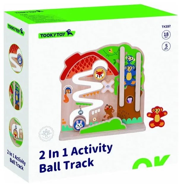 Tooky toy drewniana tablica manipulacyjna montessori labirynt
