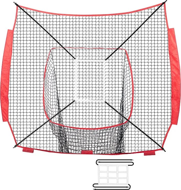 Siatka Treningowa SucceBuy do Baseballu i Softballu 213x213 CM, Pomoc w Treningu do Biicia i Biicia