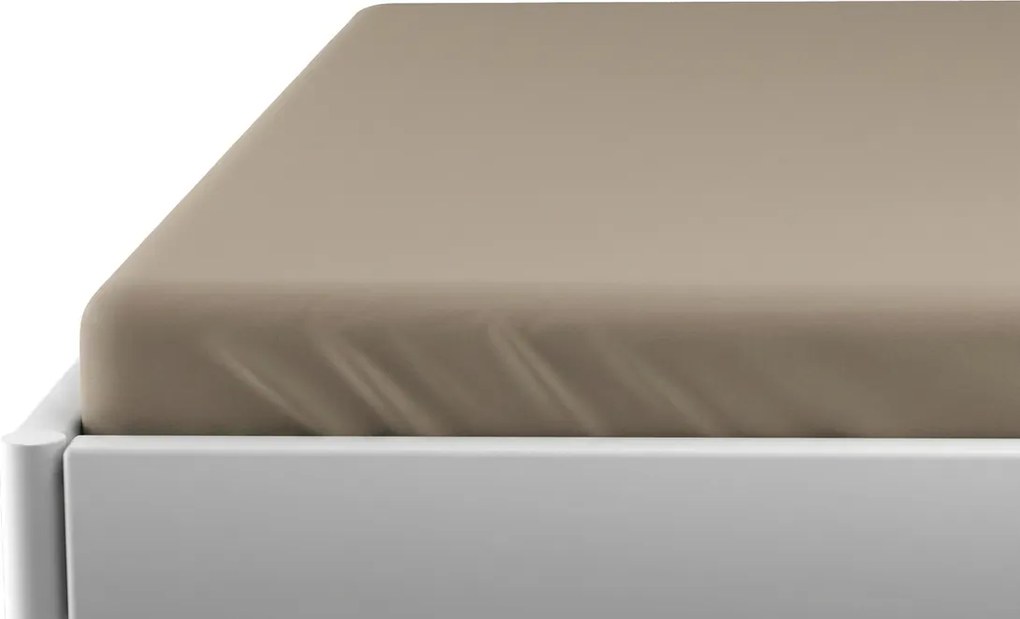 PrzytulneMieszkanie.pl Prześcieradło do łóżeczka Jersey jasnobrązowe 70 x 140 cm
