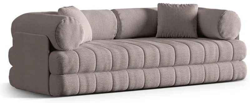 Szarobeżowa rozkładana sofa z materiału bouclé 206 cm Kemi – Cosmopolitan Design