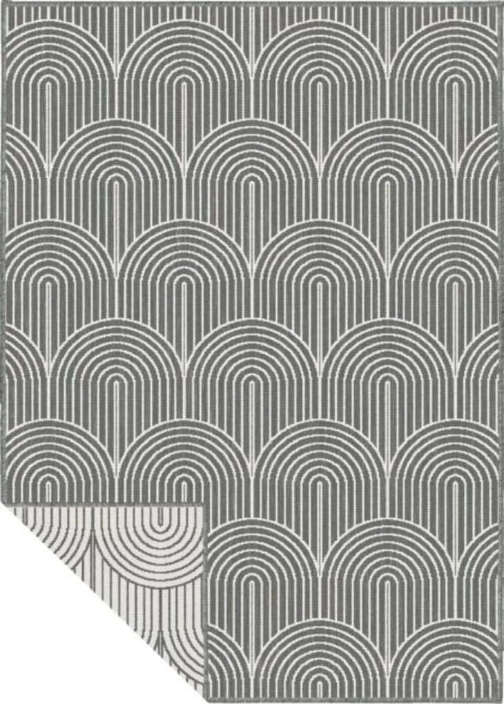 Dywan zewnętrzny dwustronny Pangli srebrno-kremowy 120 cm x 170 cm